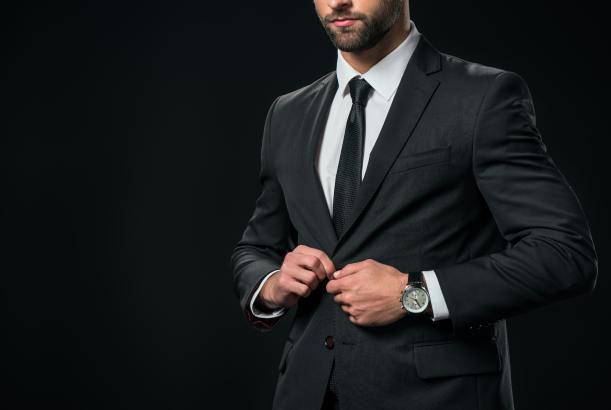 Man in Navy Blue Tuxedo