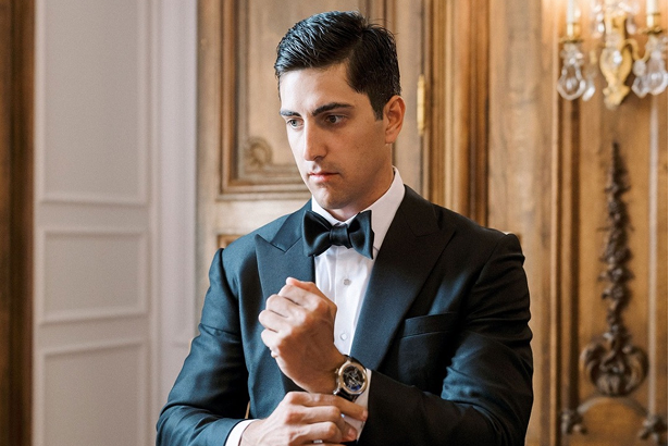 Man in Navy Blue Tuxedo