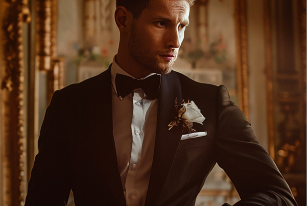 Man in Navy Blue Tuxedo
